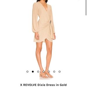 X REVOLVE Dixie Dress in Gold BEACH RIOT